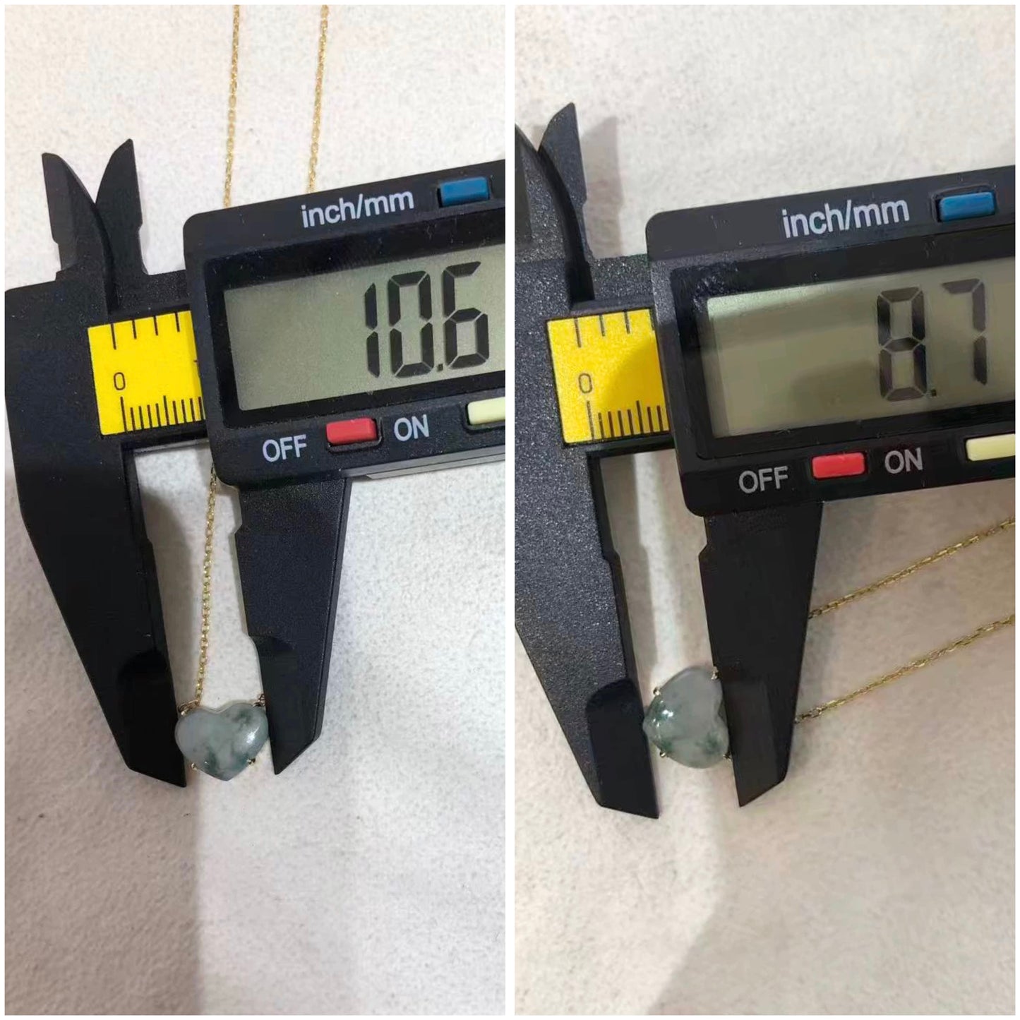 K18YG 翡翠 ハートネックレス 18K ハートチャーム ペンダント ヒスイ Aグレード ぷるぷる カボション 爪留め