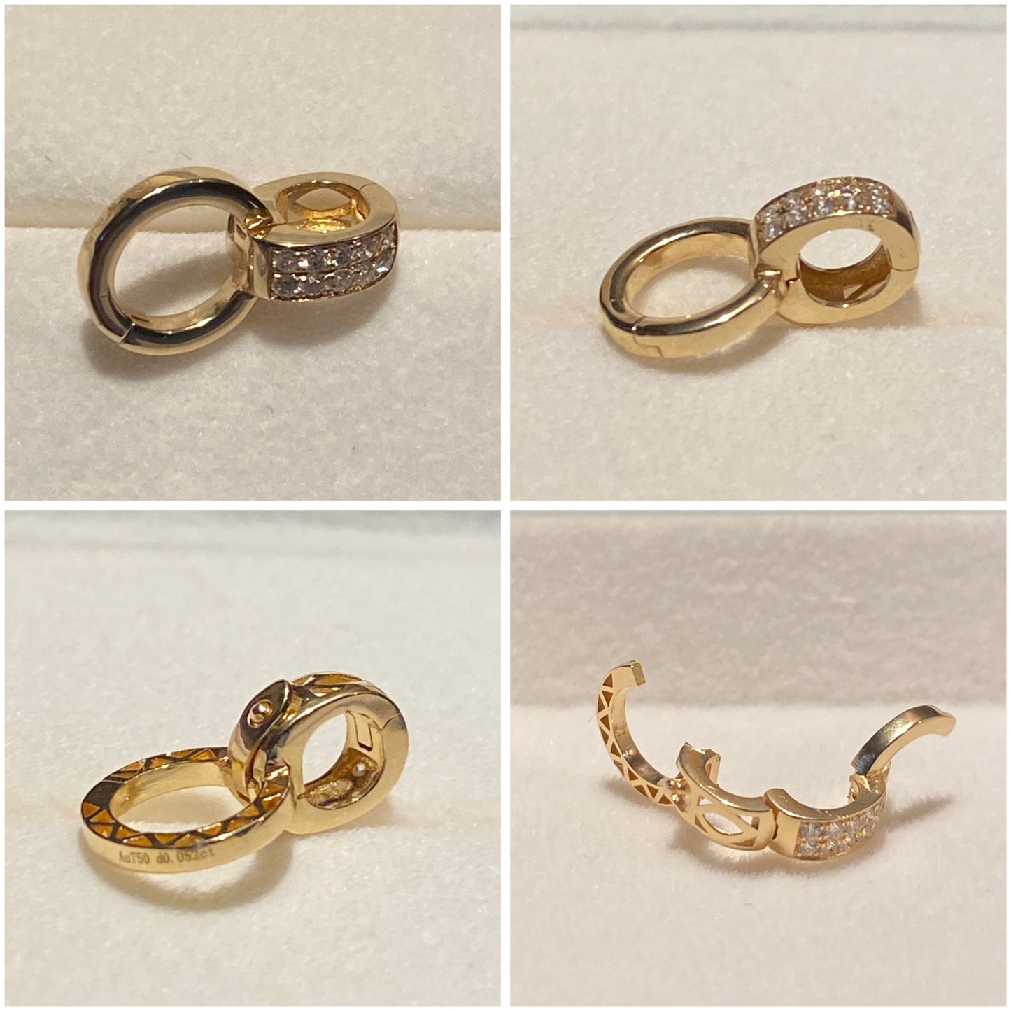 K18YG WG マルチバチカン ロック式 ジュエリーパーツ チャーム留め具  繋ぎ ネックレスパーツ チェーンパーツ イエローゴールド ホワイトゴールド 鏡面 翡翠 ヒスイ ダイヤモンド キルティング 18K 18金