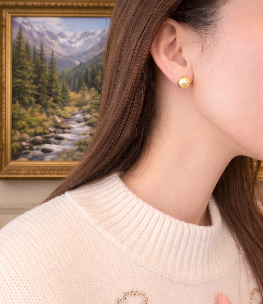 K18YG ゴールデンパール 南洋真珠 18K 18金 YG K18 イエローゴールド ゴールドパール ピアス スタッドピアス 10-11mm ~