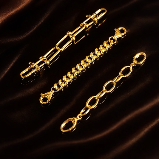 18k gold adjuster chain extender oval chain