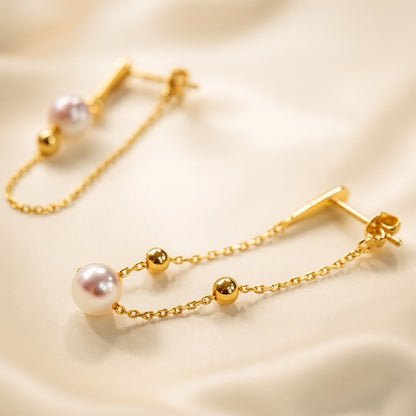 18k yellow gold akoya pearl earrings