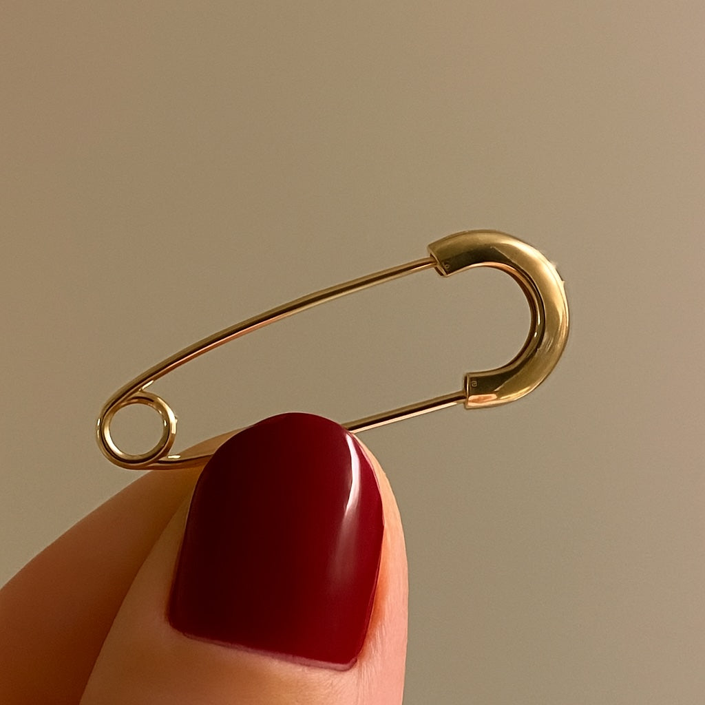 K18YG WG PG 安全ピン ブローチ 30x11mm ピアス ペンダント 2way 3way