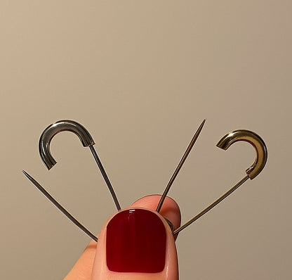 K18YG WG PG 安全ピン ブローチ 30x11mm ピアス ペンダント 2way 3way 18K ピン 針 K18 イエローゴールド ホワイトゴールド 大きめ ピン型