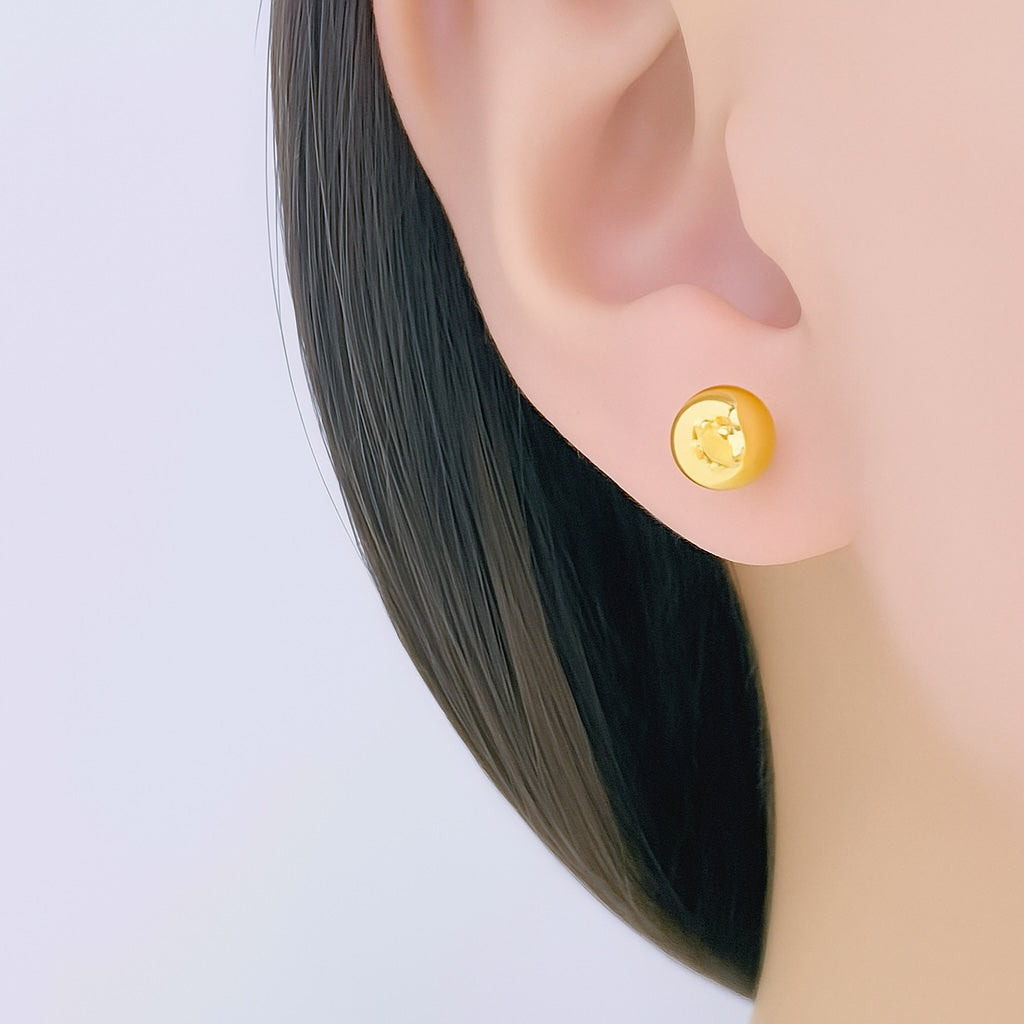 18k gold jewelry ball earrings twin