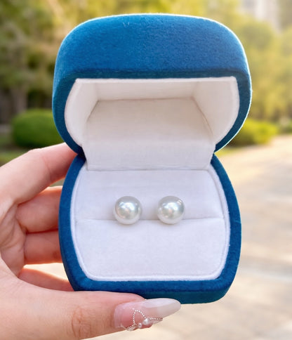 18k yellow gold white pearl earrings