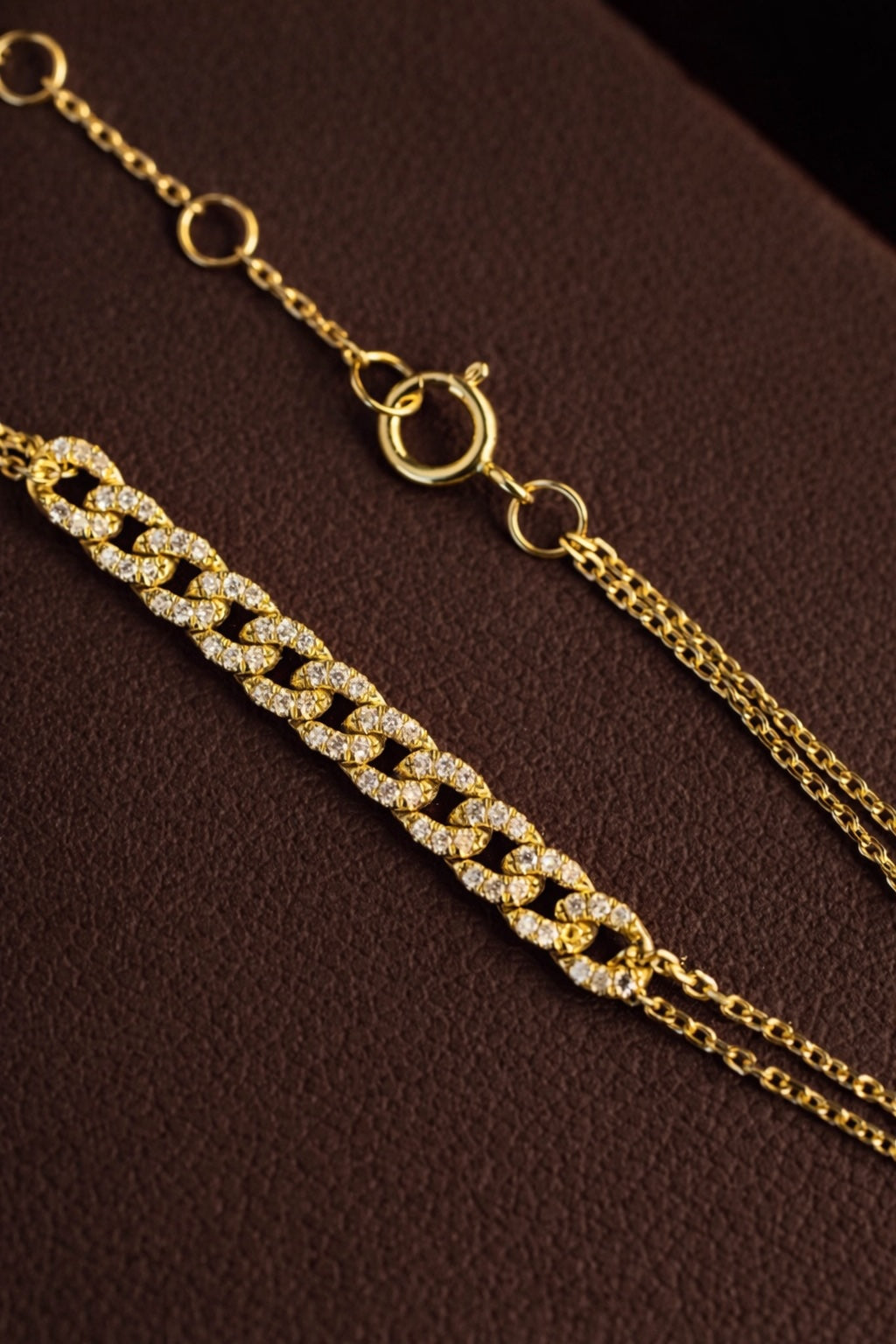 K18YG ブレスレット 喜平モチーフ ダイヤモンド チェーンブレス 華奢 細め 18K レディース ミックスチェーン イエローゴールド