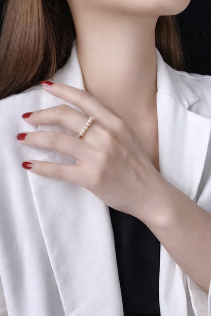 K18YG あこや真珠 指輪 リング ワイヤーリング 18K アコヤ真珠 pearl ring akoya ベビーあこや パール 真珠 小粒 ベビーパール