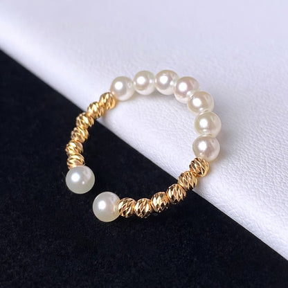 K18YG あこや真珠 指輪 リング ワイヤーリング 18K アコヤ真珠 pearl ring akoya ベビーあこや パール 真珠 小粒 ベビーパール