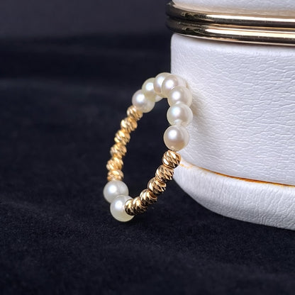 K18YG あこや真珠 指輪 リング ワイヤーリング 18K アコヤ真珠 pearl ring akoya ベビーあこや パール 真珠 小粒 ベビーパール