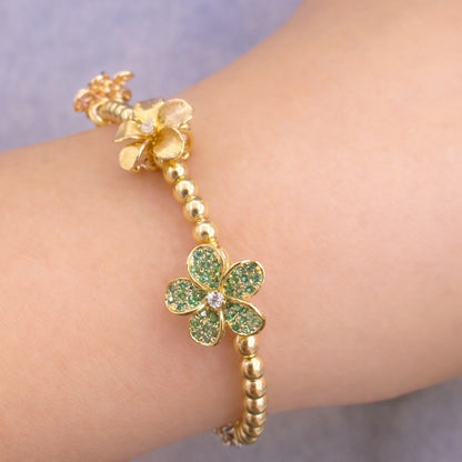 K18YG ペンダント チャーム 花 バチカン パーツ 18K ダイヤモンド ダイヤ チェーンパーツ クラスプ K18