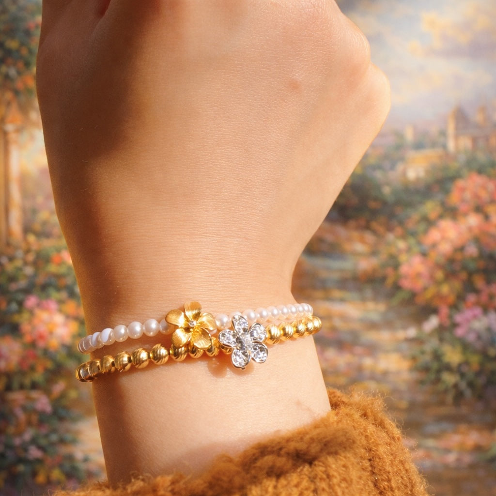 K18YG ペンダント チャーム 花 バチカン パーツ 18K ダイヤモンド ダイヤ チェーンパーツ クラスプ K18