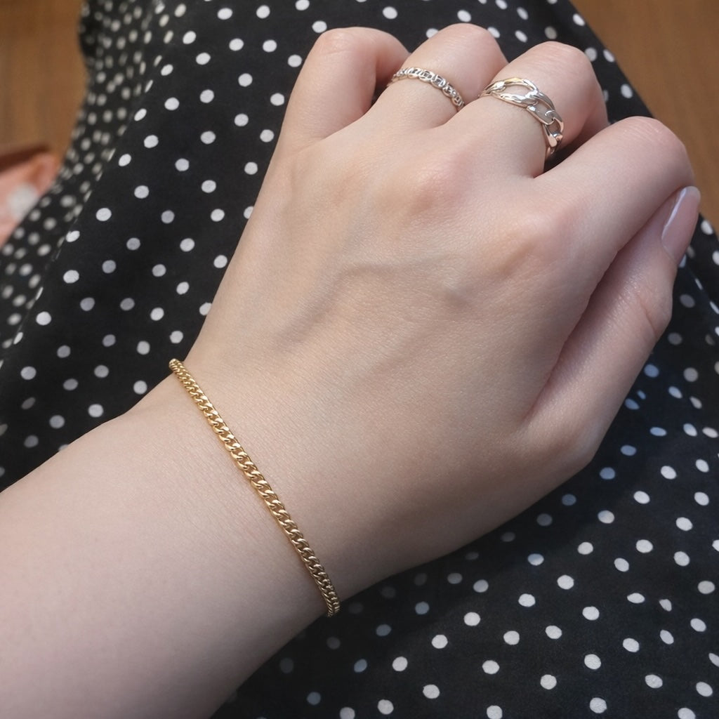 K18YG 喜平チェーン ブレスレット 18K チェーンブレスレット レディース メンズ 太め 喜平 イエローゴールド ブレス