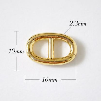 K18YG WG オーバル 開口 クラスプ パーツ チャーム 18K イエローゴールド ホワイトゴールド コマ ネックレスパーツ ブレスレットパーツ 繋ぎ