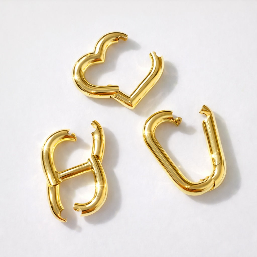 K18YG WG オーバル 開口 クラスプ パーツ チャーム 18K イエローゴールド ホワイトゴールド コマ ネックレスパーツ ブレスレットパーツ 繋ぎ