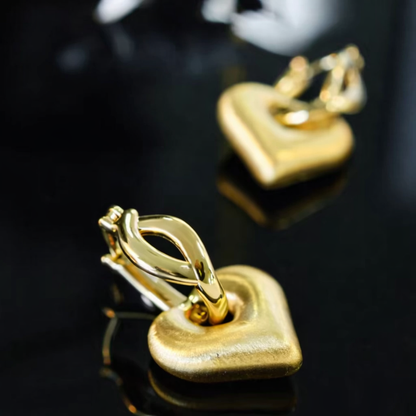 heart puffy earrings 18kyg