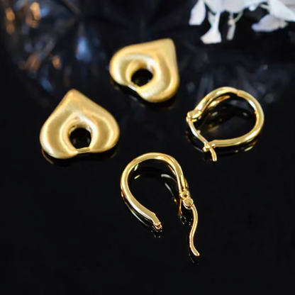 heart puffy earrings 18kyg