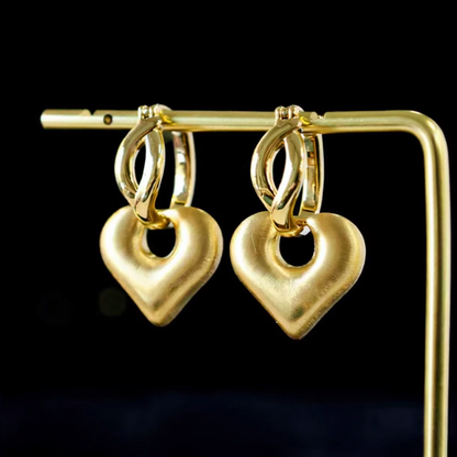 heart puffy earrings 18kyg