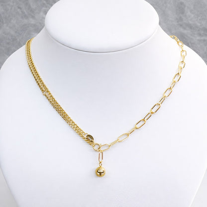 K18YG 喜平ネックレス ペーパークリップブレスレット 18K 2連 ミックスチェーン