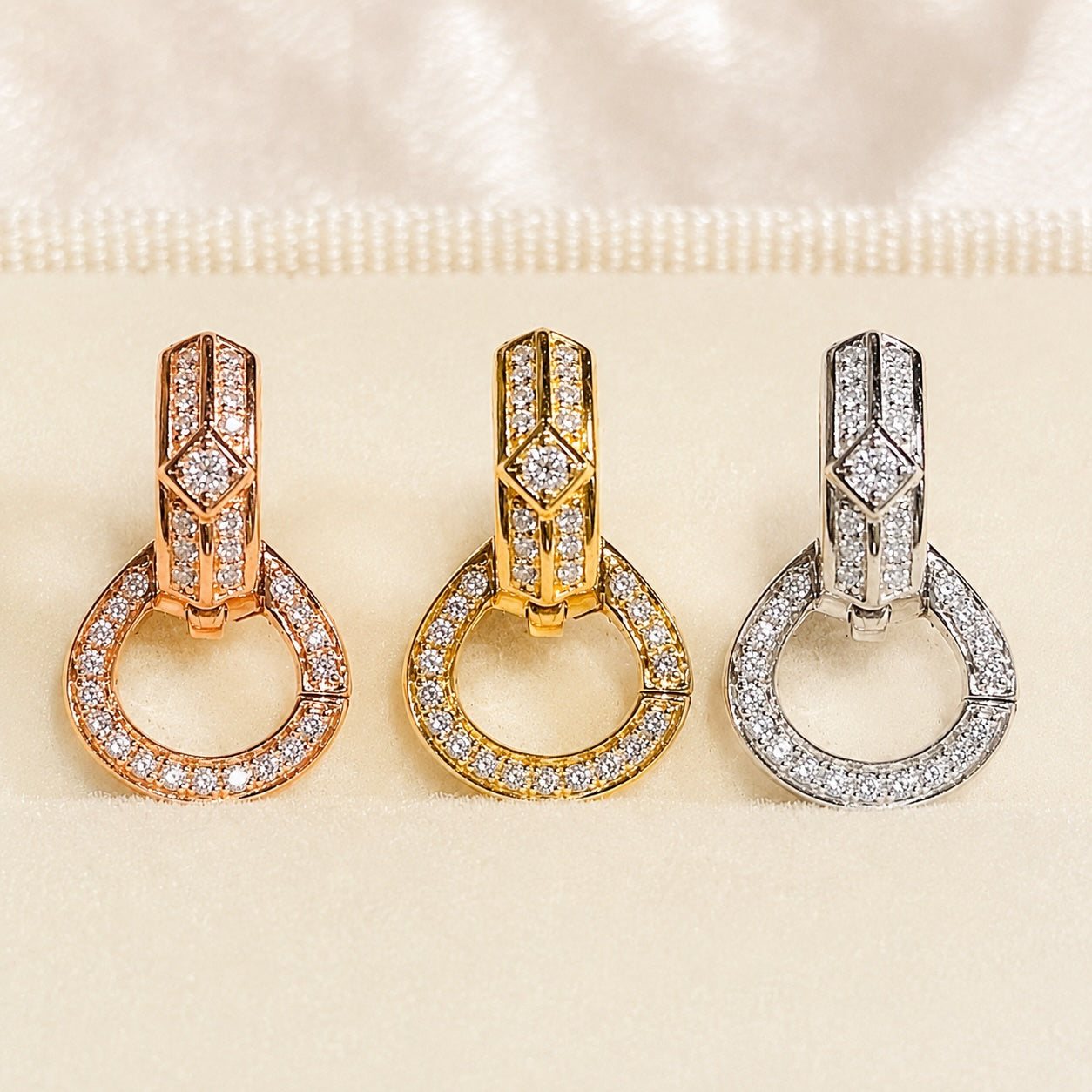 K18YG WG PG Bail Parts Diamond Charm Setting Diamond 18K Chain Parts Pendant Parts Necklace Parts with Lock K18 YG Clasp Multi-Bail