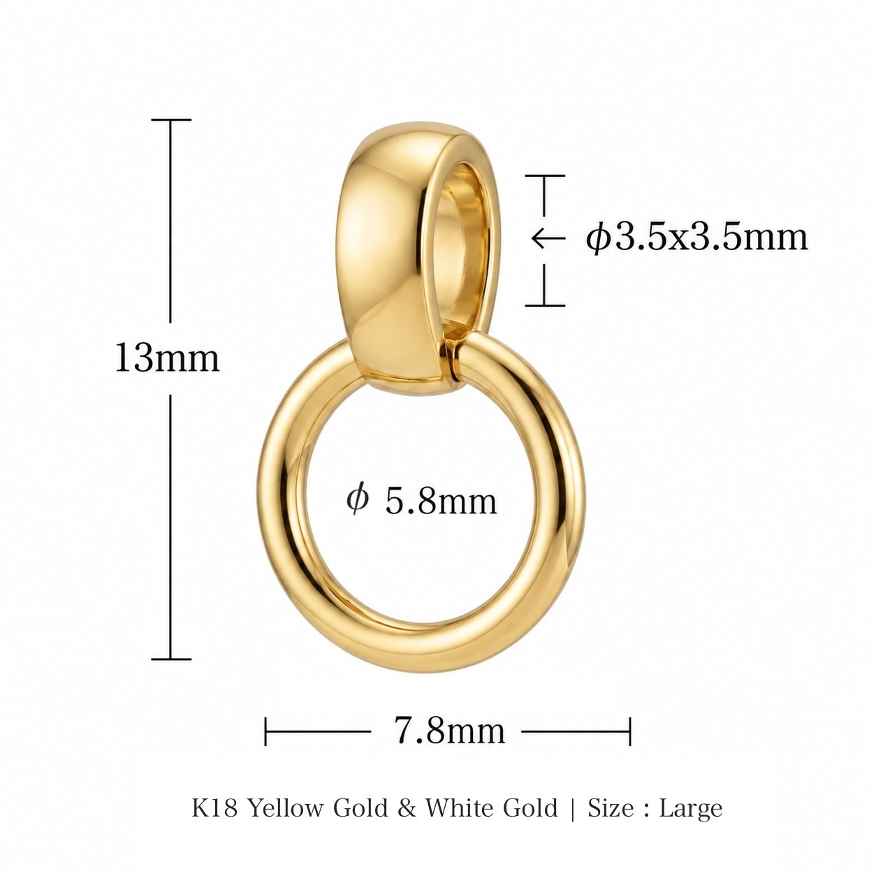 18K Yellow Gold, White Gold, Pink Gold, Mirror Polished, Half Diamond, Diamond, 18K Gold ...
