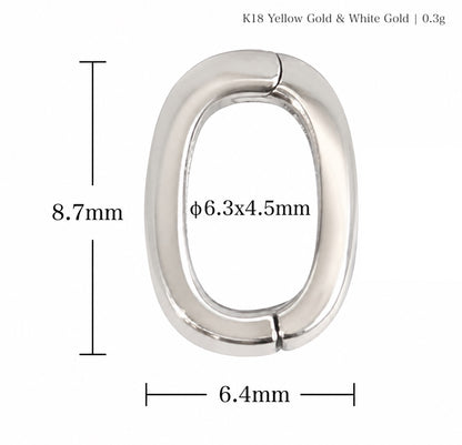 K18YG WG Clasp Oval Chain Parts Opening 18K Parts Bail Pendant Parts Bracelet Parts Charm Link Charm Yellow Gold White Gold 18K