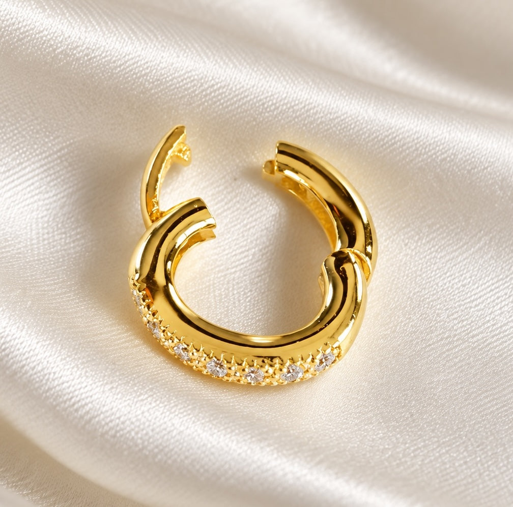 K18YG WG PG Oval Diamond Clasp Vatican Diamond 18K Yellow Gold Oval Lock Connector 