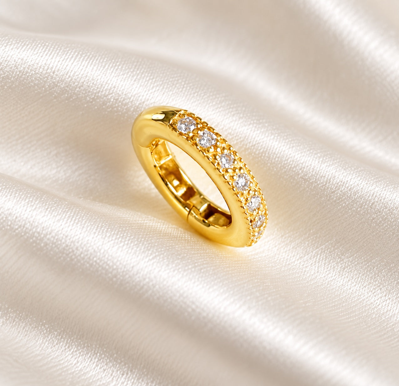 K18YG WG PG Oval Diamond Clasp Vatican Diamond 18K Yellow Gold Oval Lock Connector 