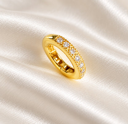 K18YG WG PG Oval Diamond Clasp Vatican Diamond 18K Yellow Gold Oval Lock Connector 