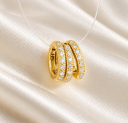 K18YG WG PG Oval Diamond Clasp Vatican Diamond 18K Yellow Gold Oval Lock Connector 