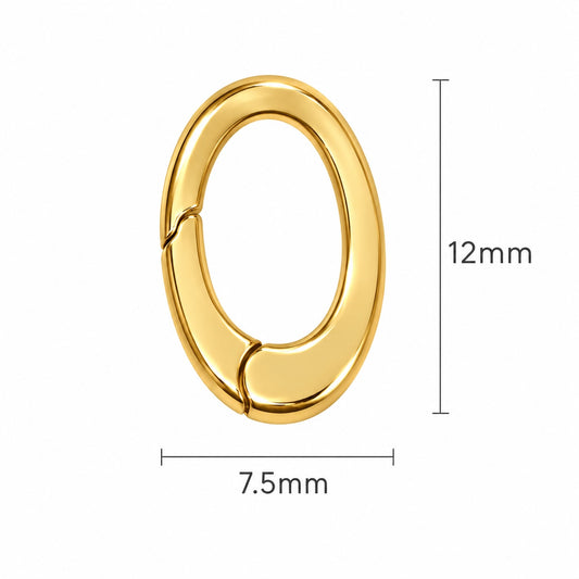 K18YG プッシュ式 クラスプ マット バチカン 繋ぎ チャーム 18K ハート オーバル イエローゴールド 楕円形 スナップ開口 コマ 開閉 貴金属パーツ