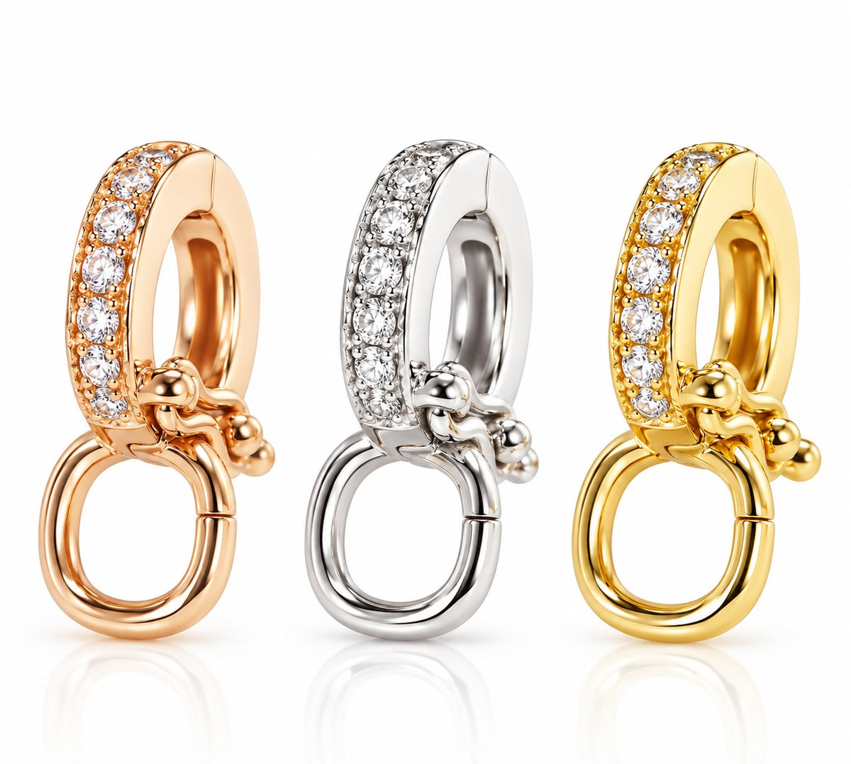 K18YG WG PG ダイヤモンド マルチバチカン 18K ロック付き コネクター ペンダントホルダー チャーム 貴金属パーツ クラスプ