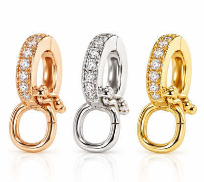 K18YG WG PG ダイヤモンド マルチバチカン 18K ロック付き コネクター ペンダントホルダー チャーム 貴金属パーツ クラスプ