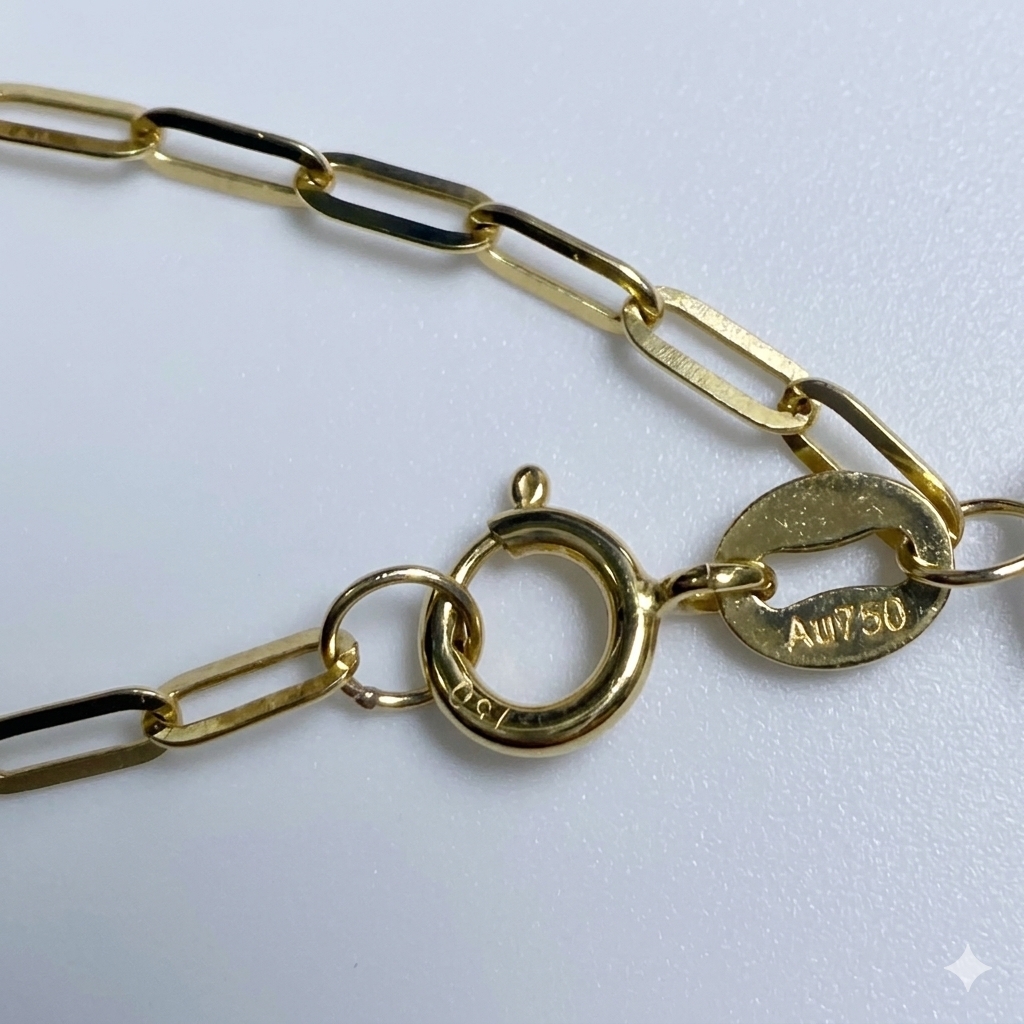K18YG イエローゴールド 1.5mm / 1.7mm ペーパークリップチェーン 40cm~ (最大50cm) 18K ネックレス