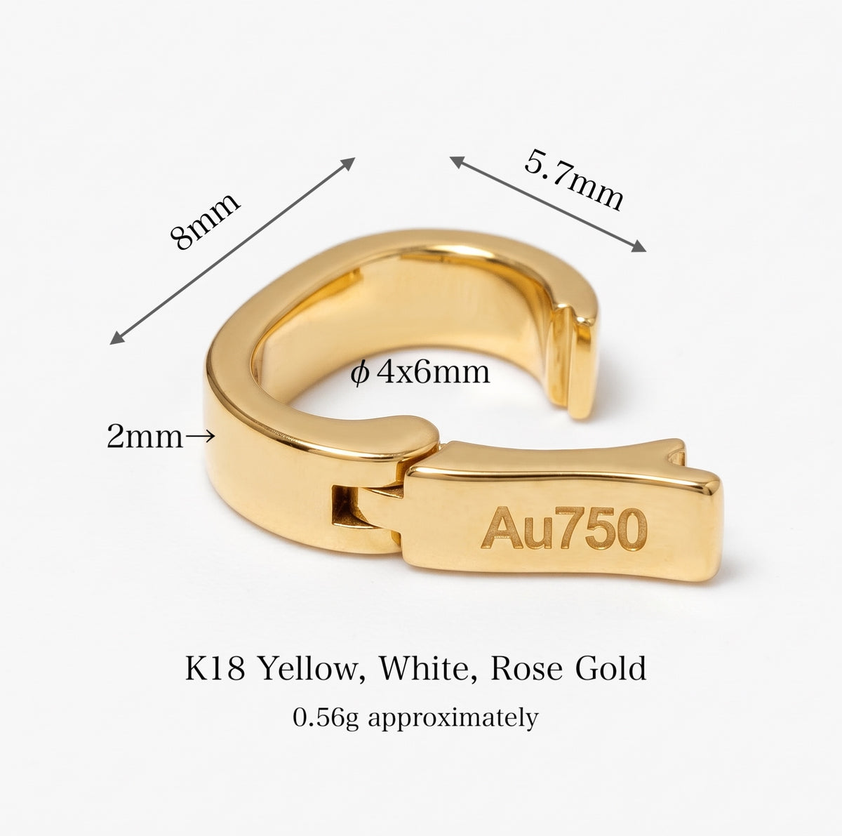 K18YG WG PG バチカン クリッカー 18K ペンダントホルダー 幅広 ジュエリーネックレスパーツ チャームホルダー コネクター
