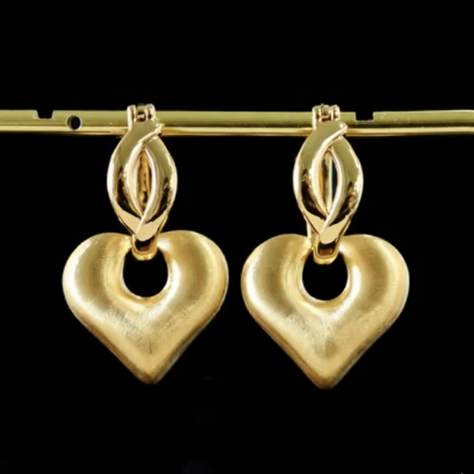 heart puffy earrings 18kyg
