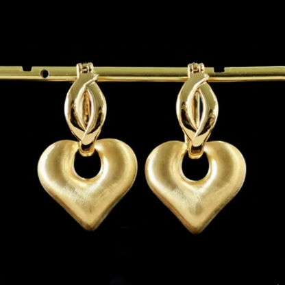 heart puffy earrings 18kyg
