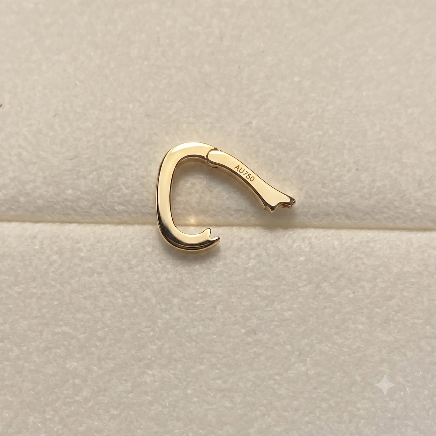 K18WG K18YG Clicker Parts Oval Bail Charm Necklace Parts Jewelry Parts Charm Link Top Link 18K Yellow Gold White Gold