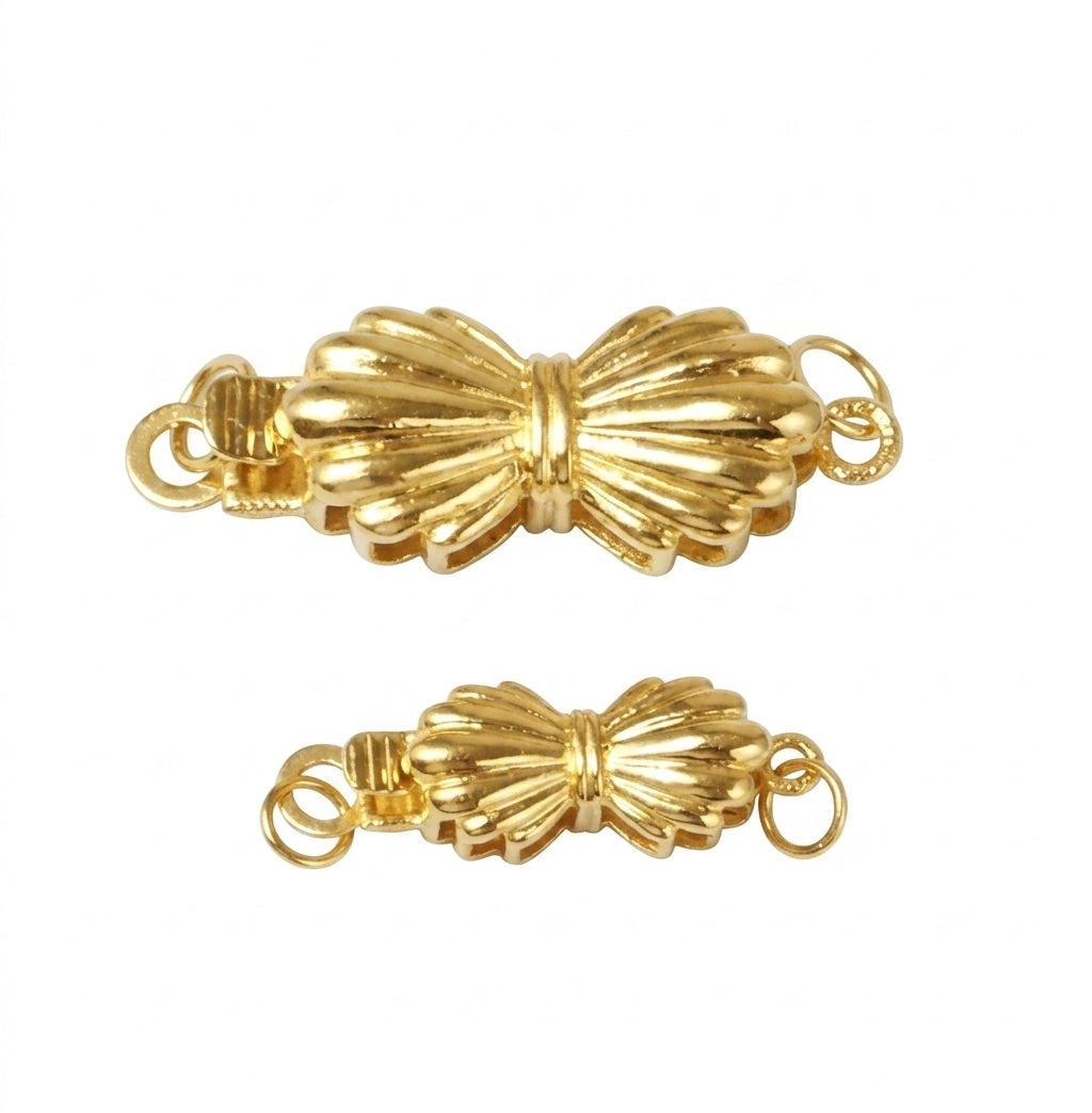 K18YG WG 中留め リボン コネクティングパーツ 貴金属パーツ 繋ぎ 18K チェーンパーツ 留め具 留め金具 イエローゴールド ホワイトゴールド