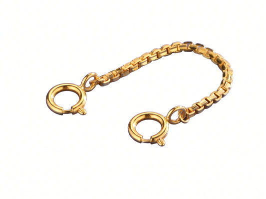 K18YG WG ベネチアンチェーン【両端ヒキワ】パーツ アジャスター ネックレスパーツ ボックスチェーン 18k 引き輪 ひきわ