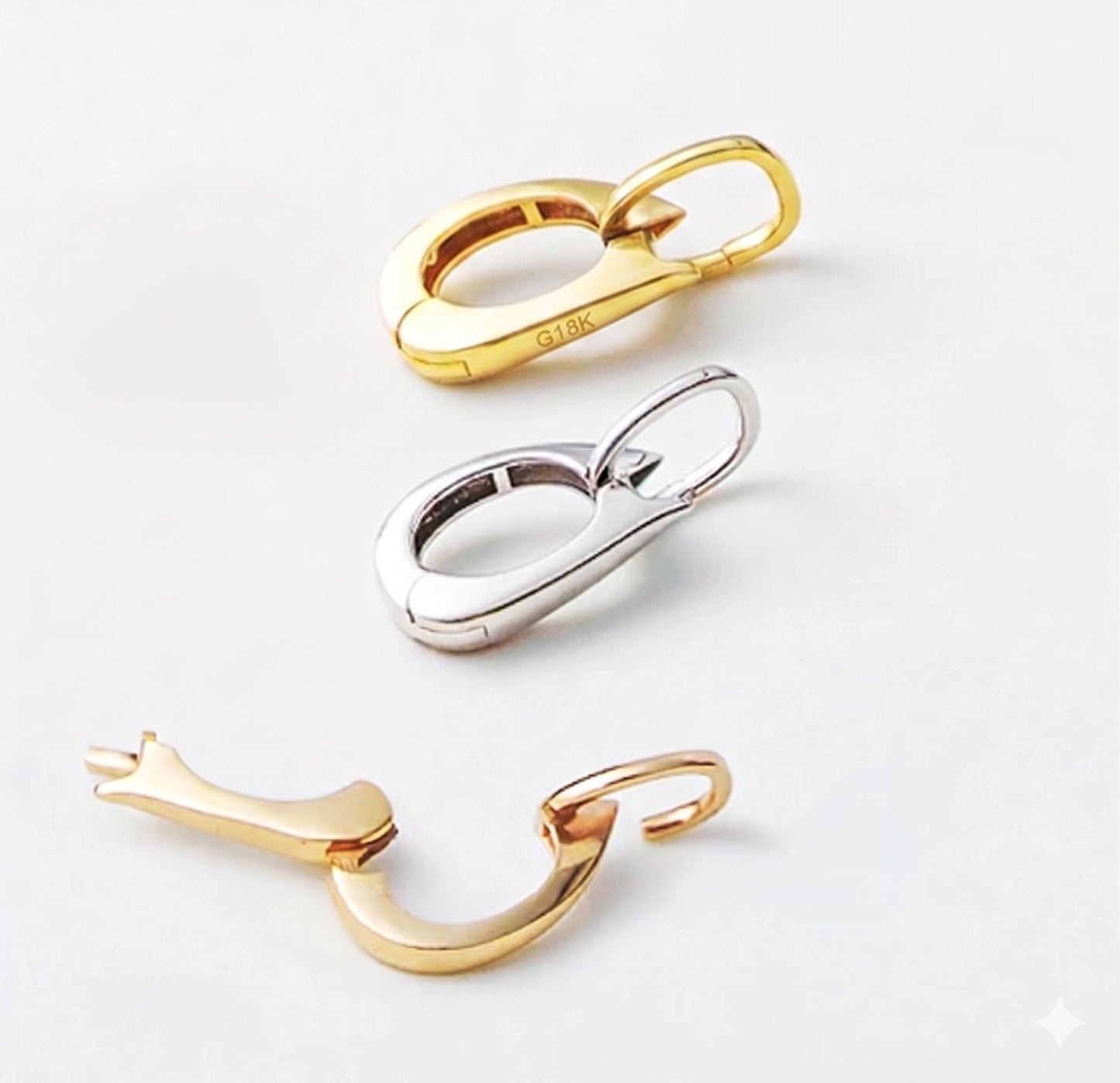 K18YG WG PG【XL】バチカン ワンタッチ イエローゴールド 18K 18金 パーツ 開閉 ネックレスパーツ 繋ぎ ジョイントバチカン スナップ開口