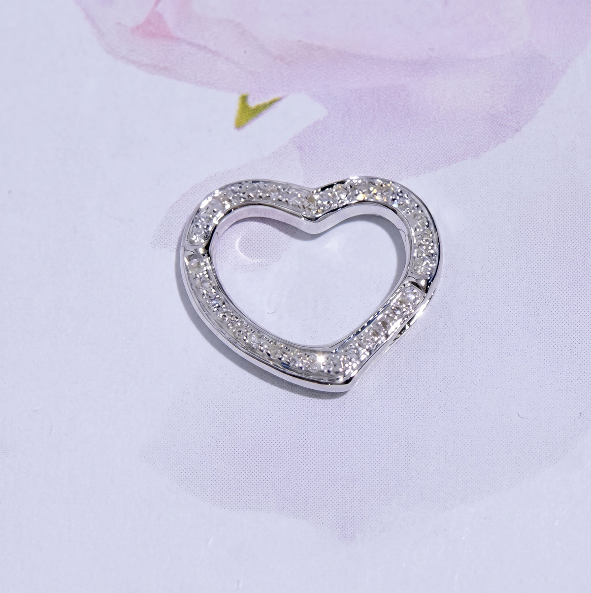 K18YG WG PG ハートチャーム ダイヤモンド ペンダント 18K 開閉 ロック式 ネックレス コネクター クラスプ