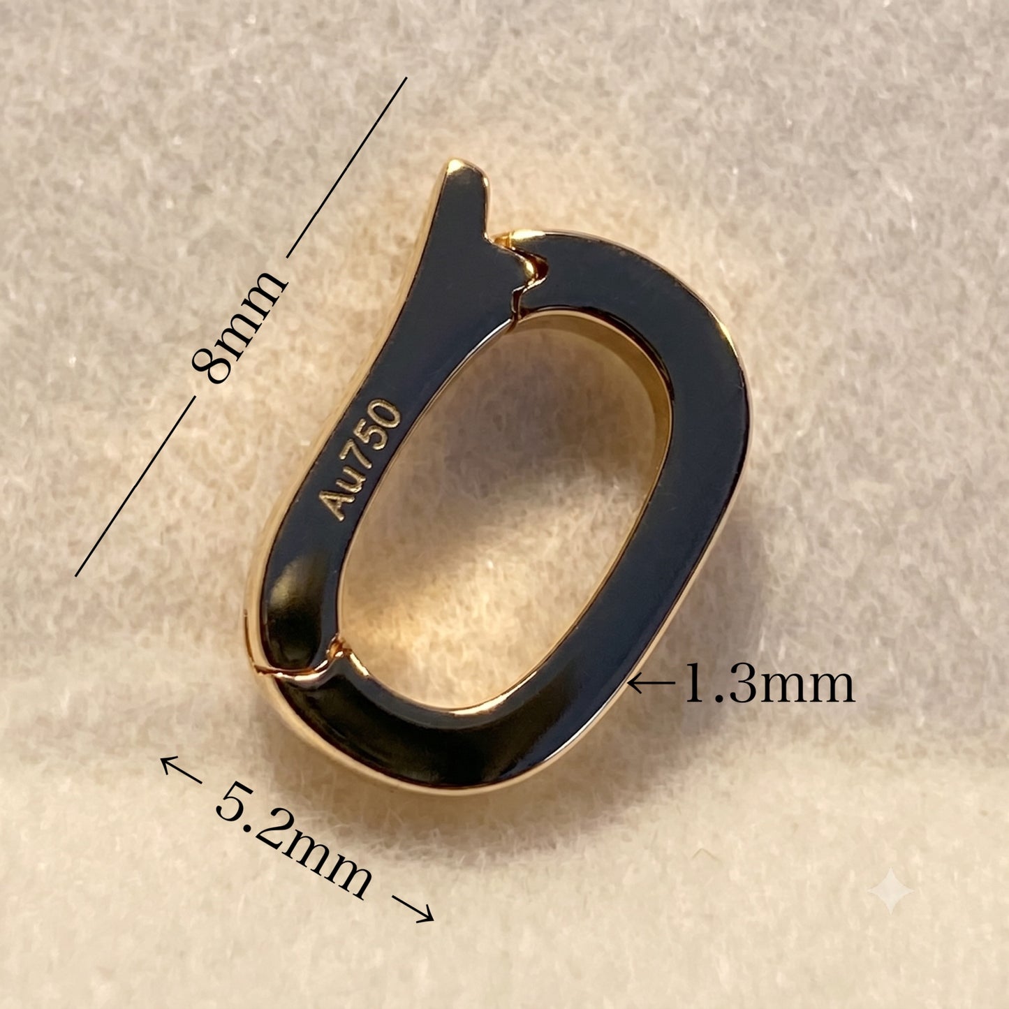 K18WG K18YG Clicker Parts Oval Bail Charm Necklace Parts Jewelry Parts Charm Link Top Link 18K Yellow Gold White Gold