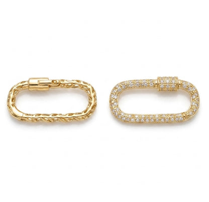 K18YG WG PG ダイヤモンド 大 チャーム クラスプ オーバル 18K ジュエリーパーツ 留め具 留め金具 イエローゴールド ピンクゴールド ロック式