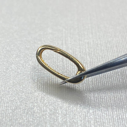 K18YG WG PG クラスプ オーバル 楕円 パーツ チャーム 18K 開口 コマ 繋ぎ チャーム バネ開閉