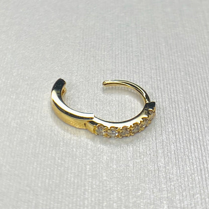 K18YG K18WG クリッカー シングルピアス ダイヤモンド バチカン ダイヤ 18K YG イエローゴールド ラウンド 丸 ピアス 片耳 K18 フープピアス メンズ レディース