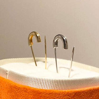 K18YG WG PG 安全ピン ブローチ 30x11mm ピアス ペンダント 2way 3way 18K ピン 針 K18 イエローゴールド ホワイトゴールド 大きめ ピン型