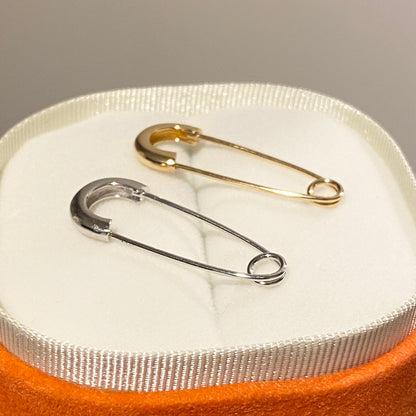 K18YG WG PG 安全ピン ブローチ 30x11mm ピアス ペンダント 2way 3way 18K ピン 針 K18 イエローゴールド ホワイトゴールド 大きめ ピン型