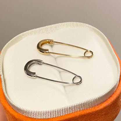 K18YG WG PG 安全ピン ブローチ 30x11mm ピアス ペンダント 2way 3way 18K ピン 針 K18 イエローゴールド ホワイトゴールド 大きめ ピン型