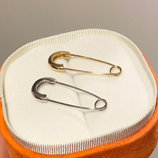 K18YG WG PG 安全ピン ブローチ 30x11mm ピアス ペンダント 2way 3way 18K ピン 針 K18 イエローゴールド ホワイトゴールド 大きめ ピン型