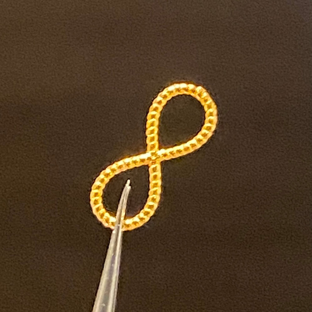 K18YG 【8の字】イエローゴールド パーツ チャーム チェーンパーツ コマ 18K 18金 ロープ ねじり ツイスト アジャスター インフィニティ 無限 8